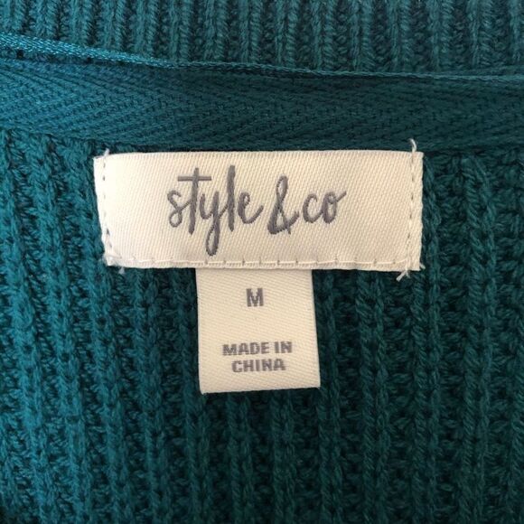 Style&co SWEATER size M Rare Emerald - Picture 3 of 6
